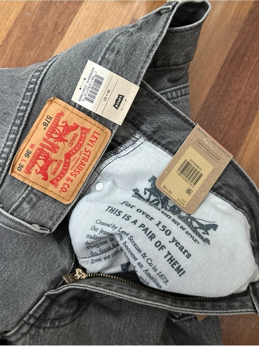 Levi's Men's Washed Gray Straight Jeans